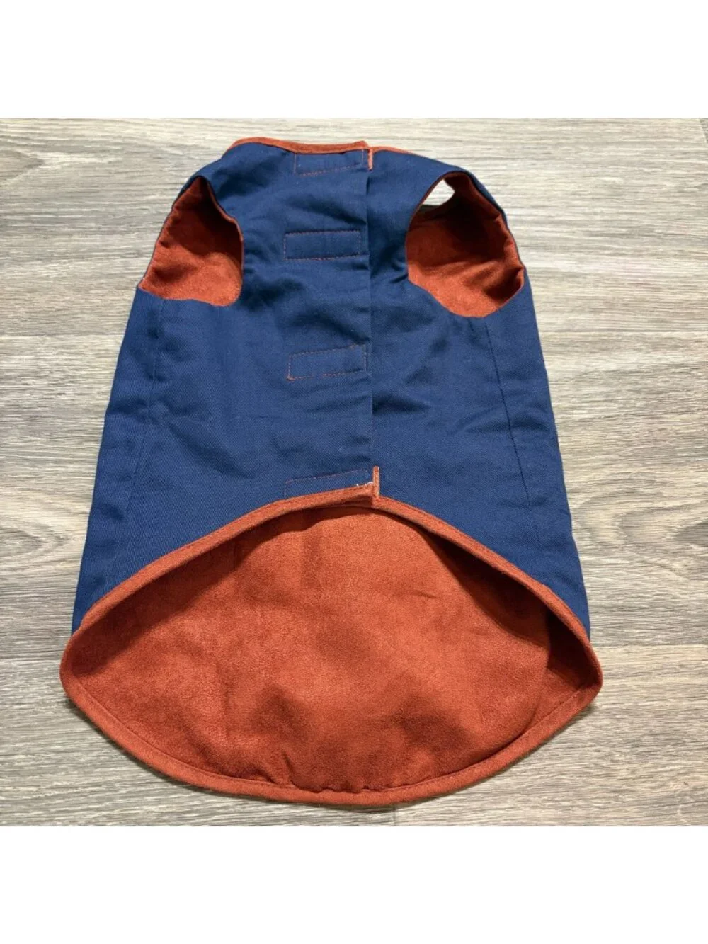 Woolrich Insulated Dog Coat Jacket Navy Rust Medium Durable Adjustable Harness